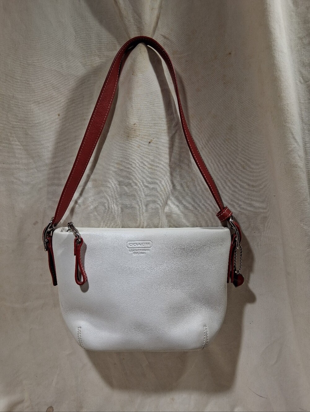 Coach all leather small shoulder bag